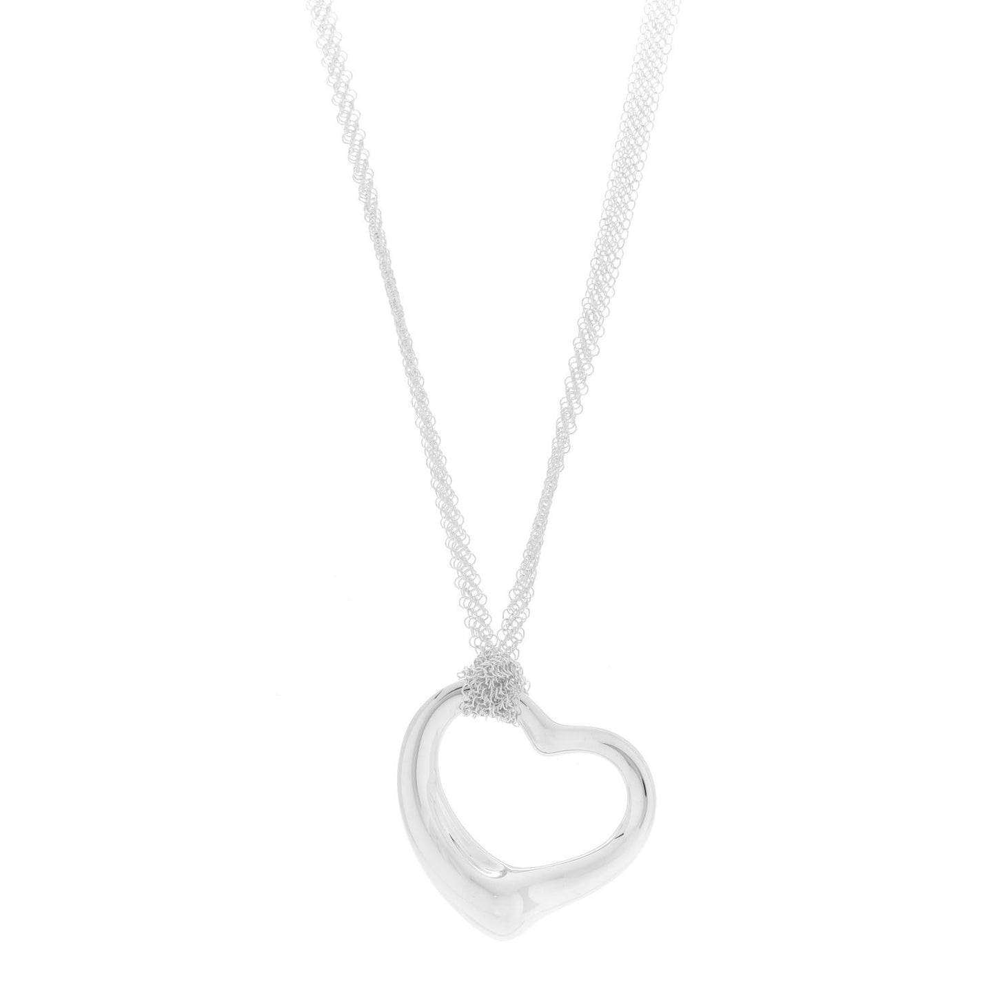 Sterling Silver 36mm Elsa Perretti Open Heart Mesh Necklace