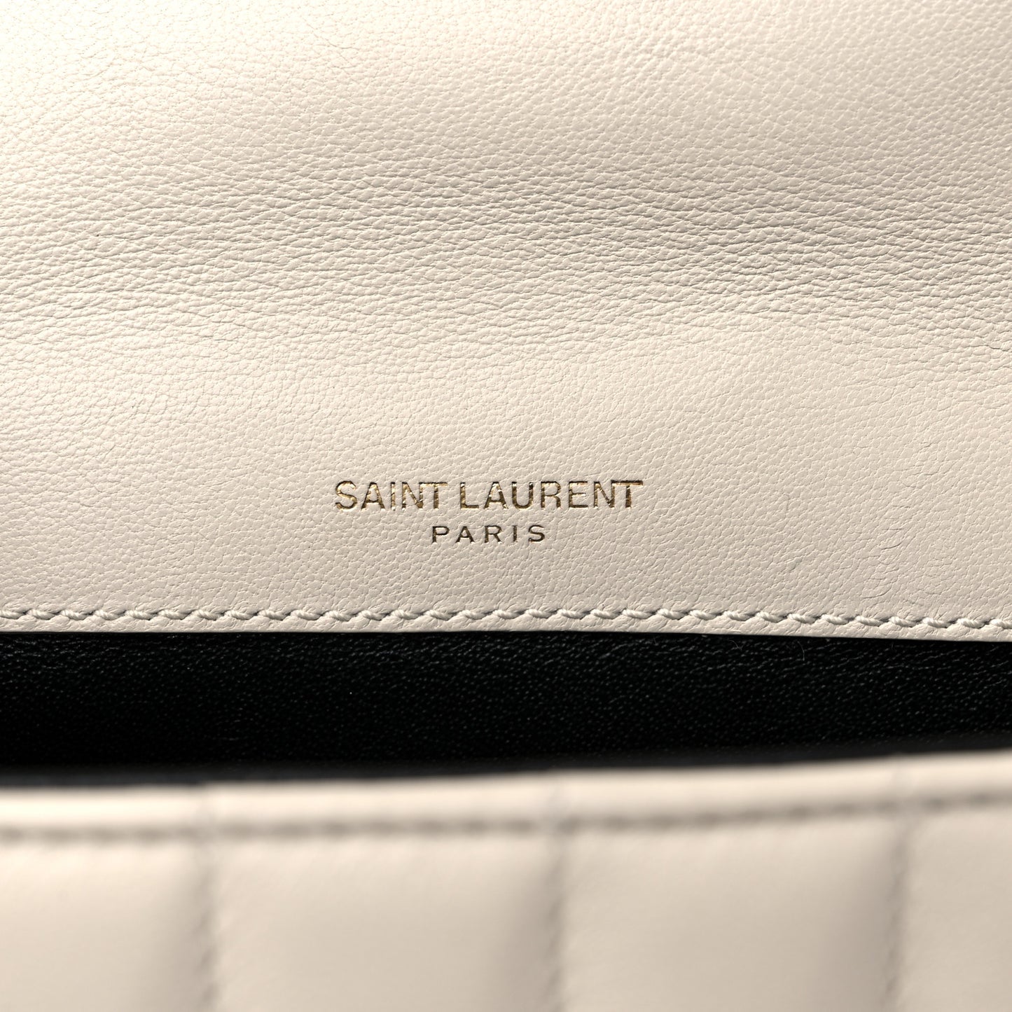 SAINT LAUREN Lambskin Matelasse Small Vicky Chain Bag White