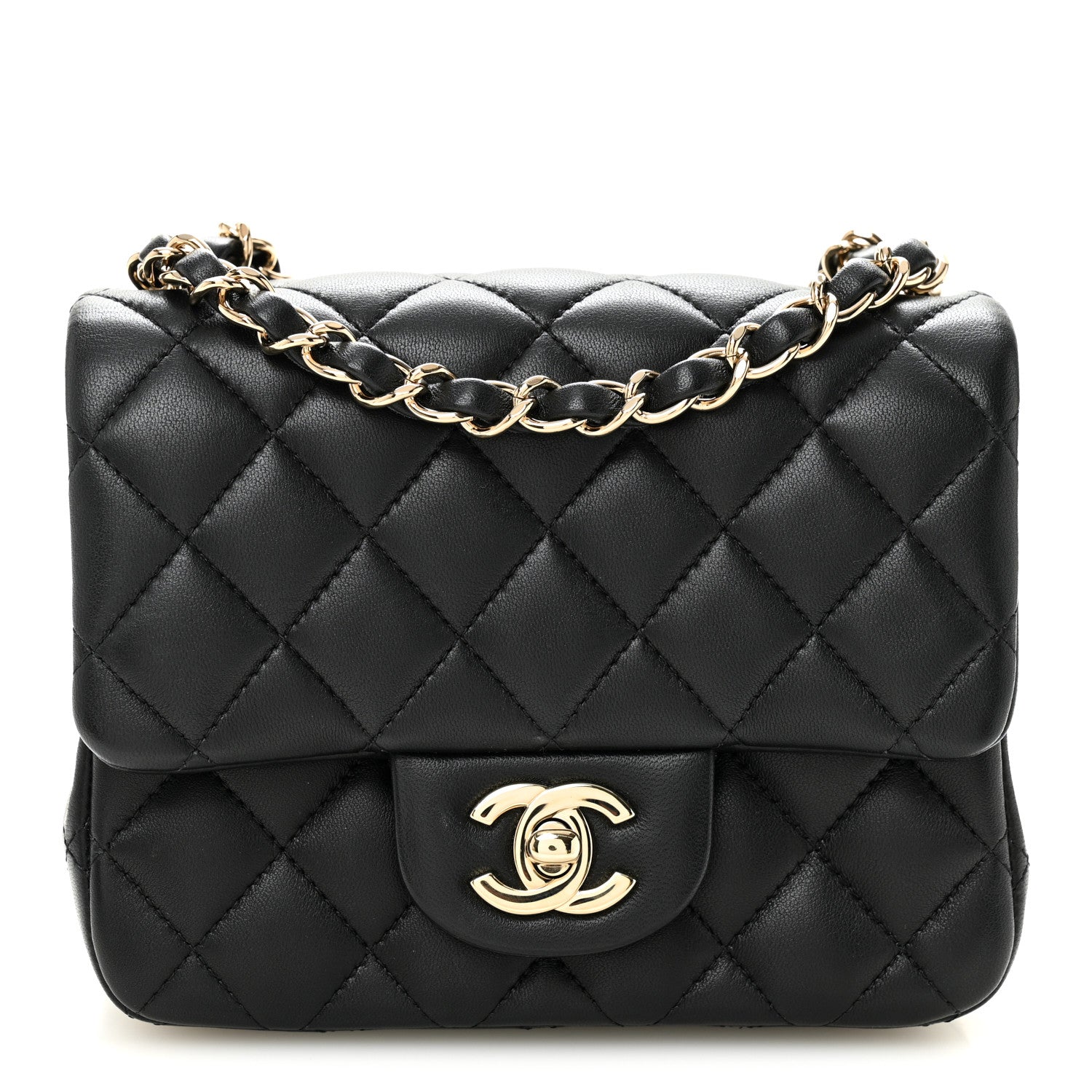 Chanel Lambskin Quilted Mini Square Flap Black 1 of 10