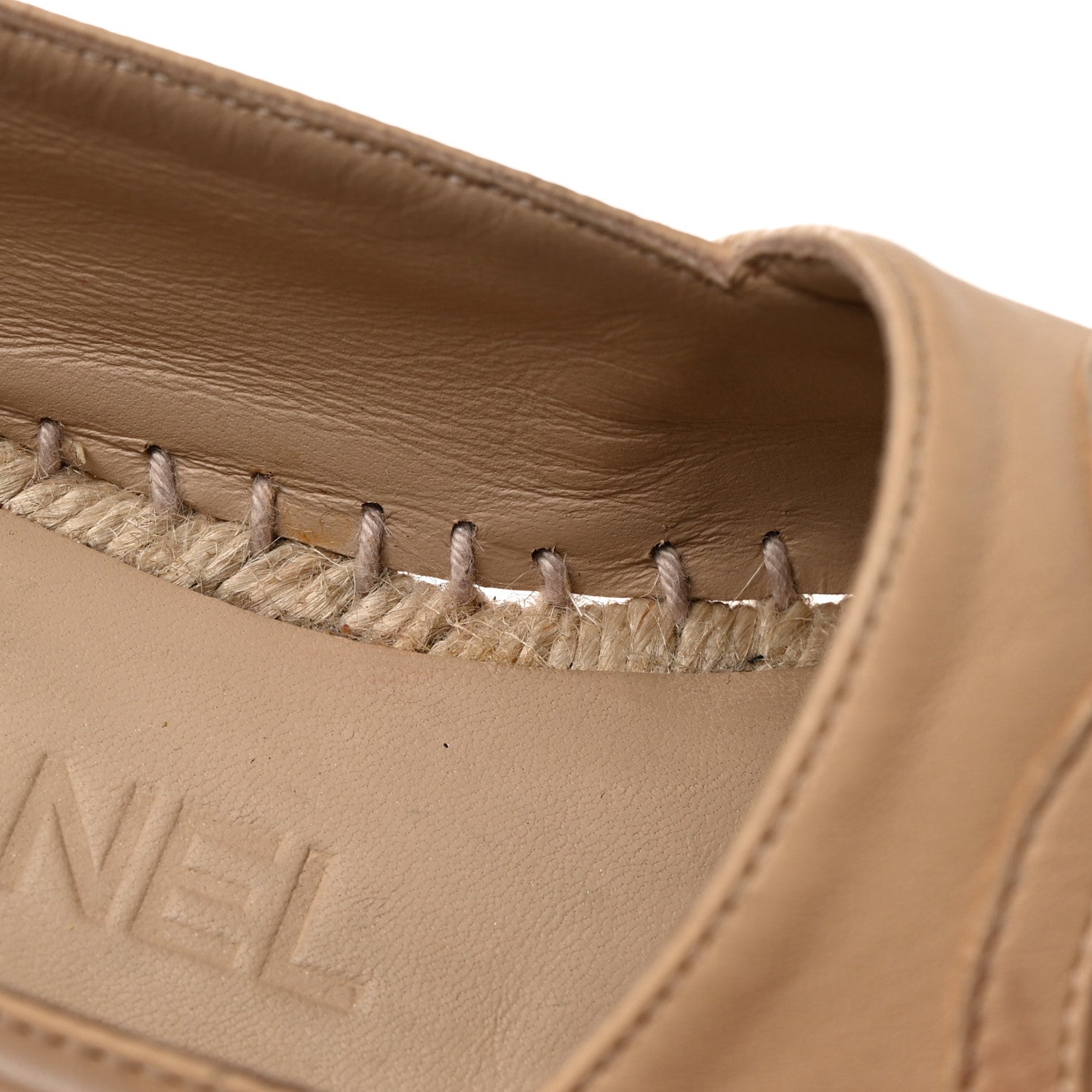 Chanel Lambskin CC Espadrilles 35 Beige Black 9 of 10