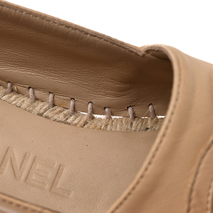 Chanel Lambskin CC Espadrilles 35 Beige Black 9 of 10