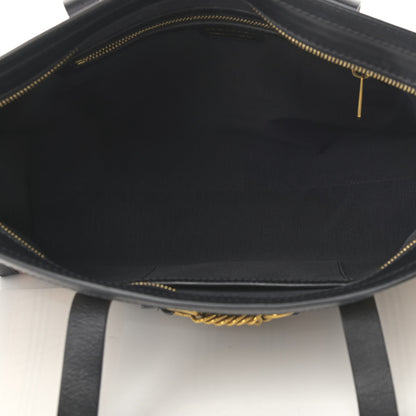 Burberry Calfskin 1983 Knight Check Link Zip Tote Black 5 of 13