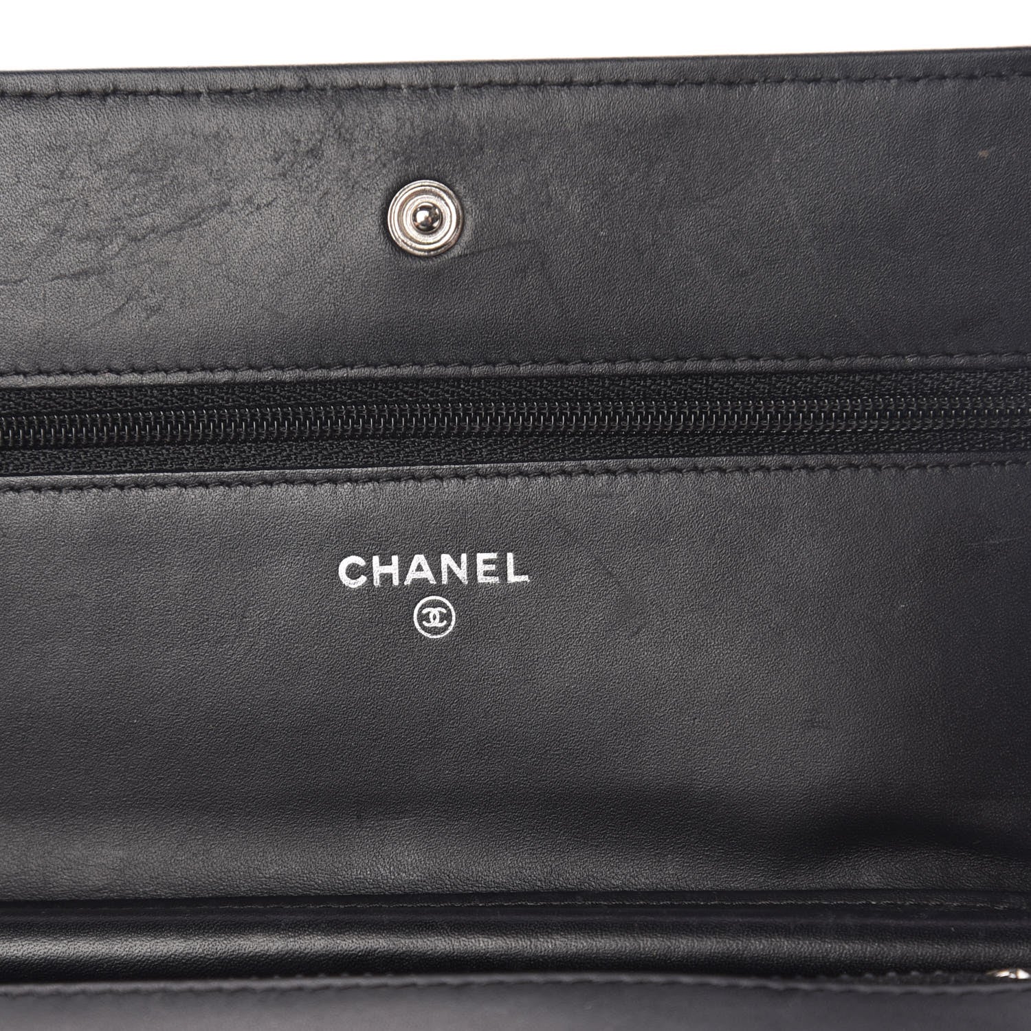 Chanel Patent Quilted Wallet On Chain WOC Black 6 of 14