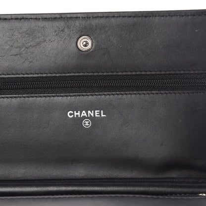 Chanel Patent Quilted Wallet On Chain WOC Black 6 of 14