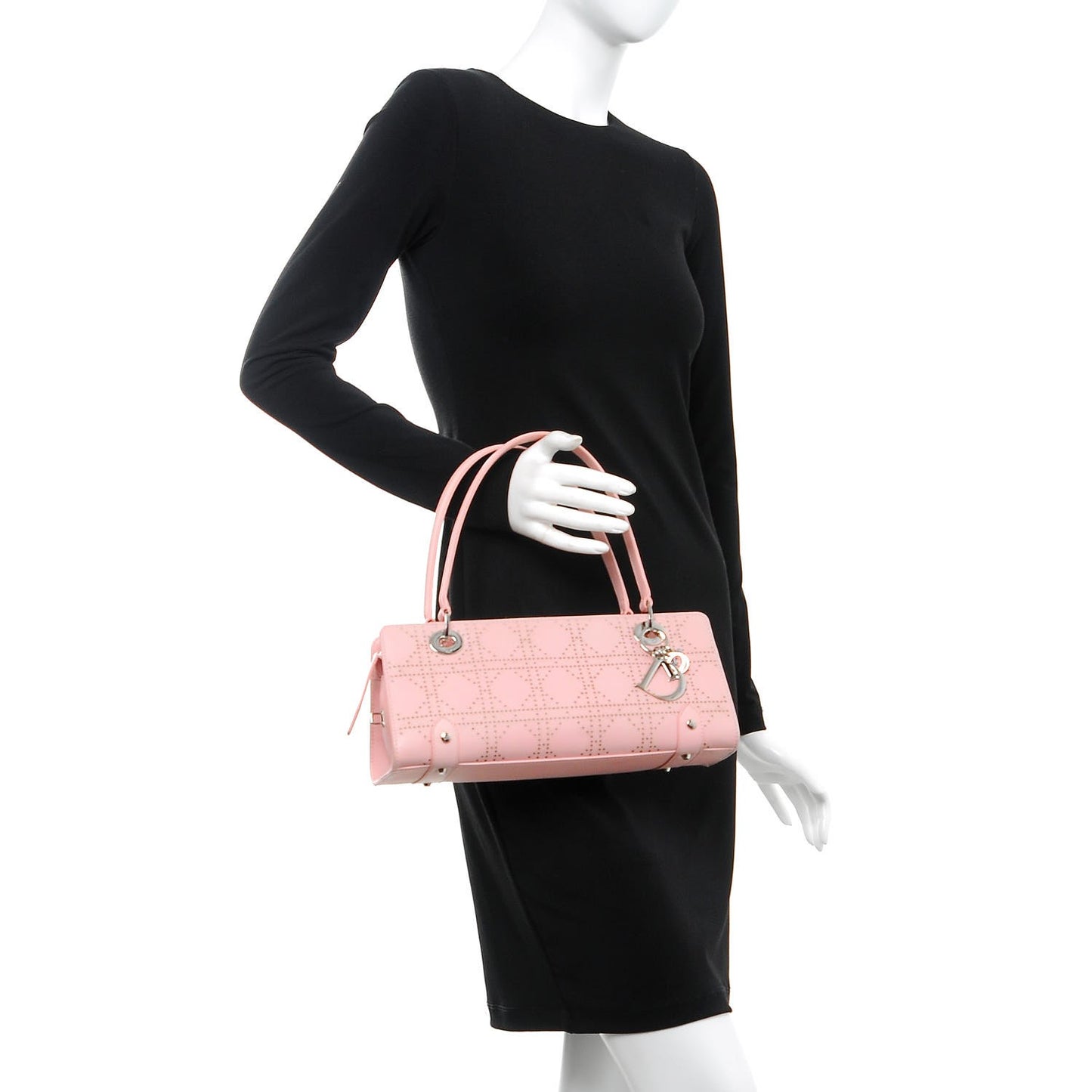 Calfskin Cannage Perforated East West Lady Dior Pink