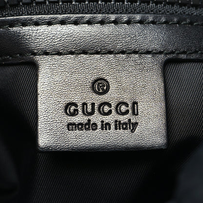 Gucci Techno Canvas Web L'Aveugle Par Amour Embroidered Double Buckle Backpack Black 6 of 11