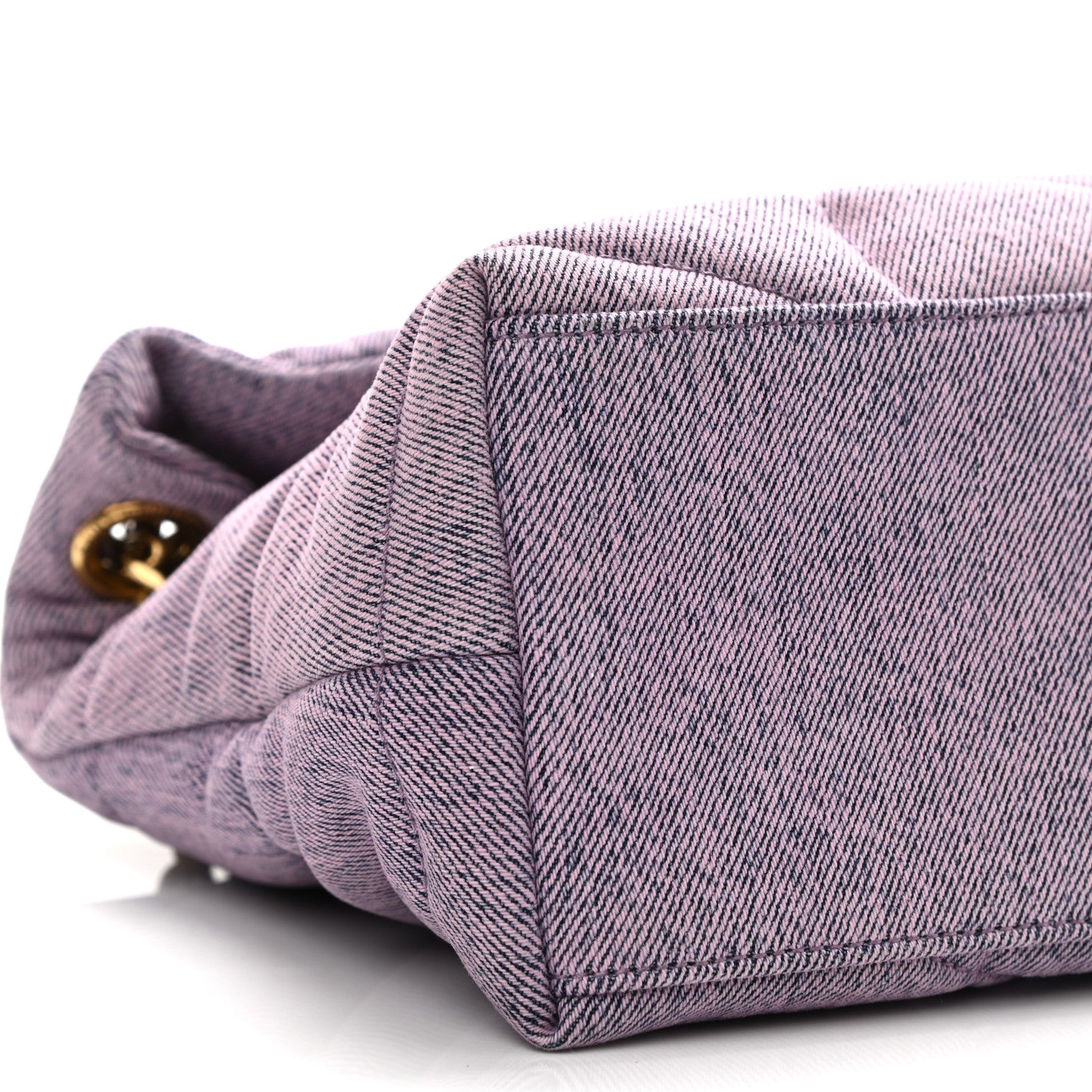 Saint Laurent Denim Quilted Small Loulou Puffer Monogram Chain Satchel Bleached Lilac 9 of 10