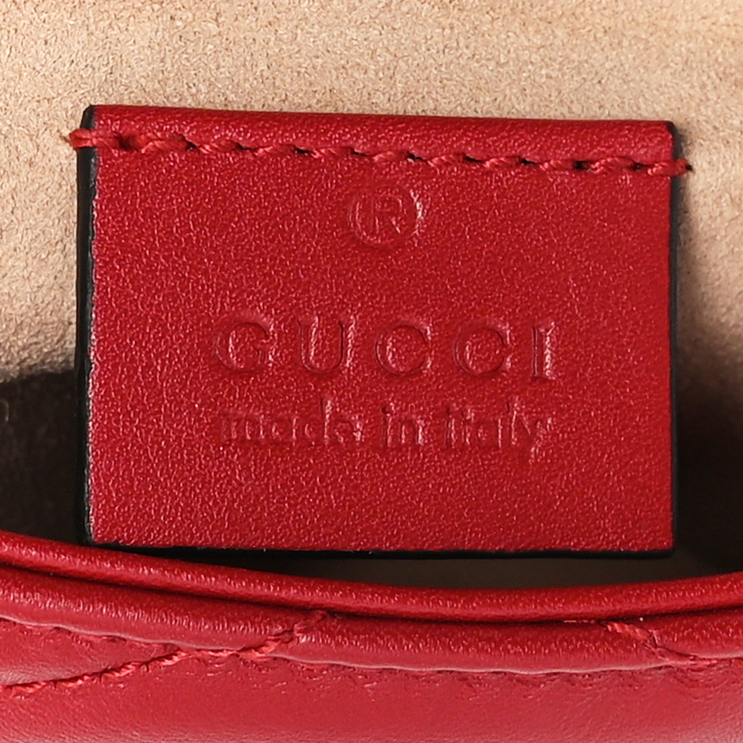 Gucci Calfskin Matelasse Super Mini GG Marmont Shoulder Bag Hibiscus Red 7 of 10