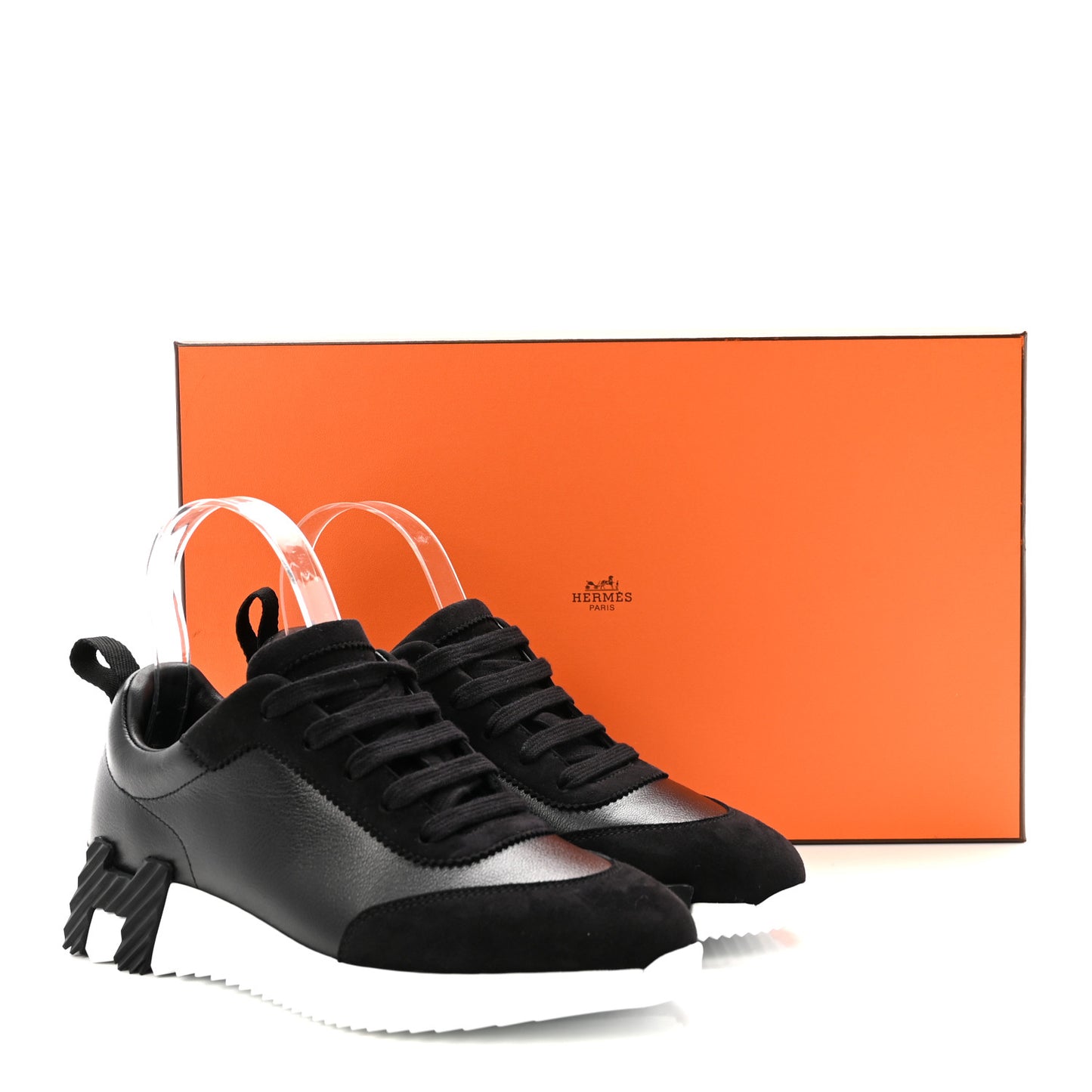 Goatskin Suede Goatskin Bouncing Sneakers 36 Black
