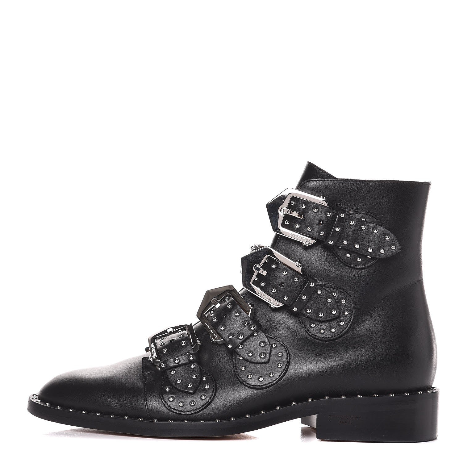 Givenchy Calfskin Studded Prue Buckle Bootie 35.5 Black 1 of 10