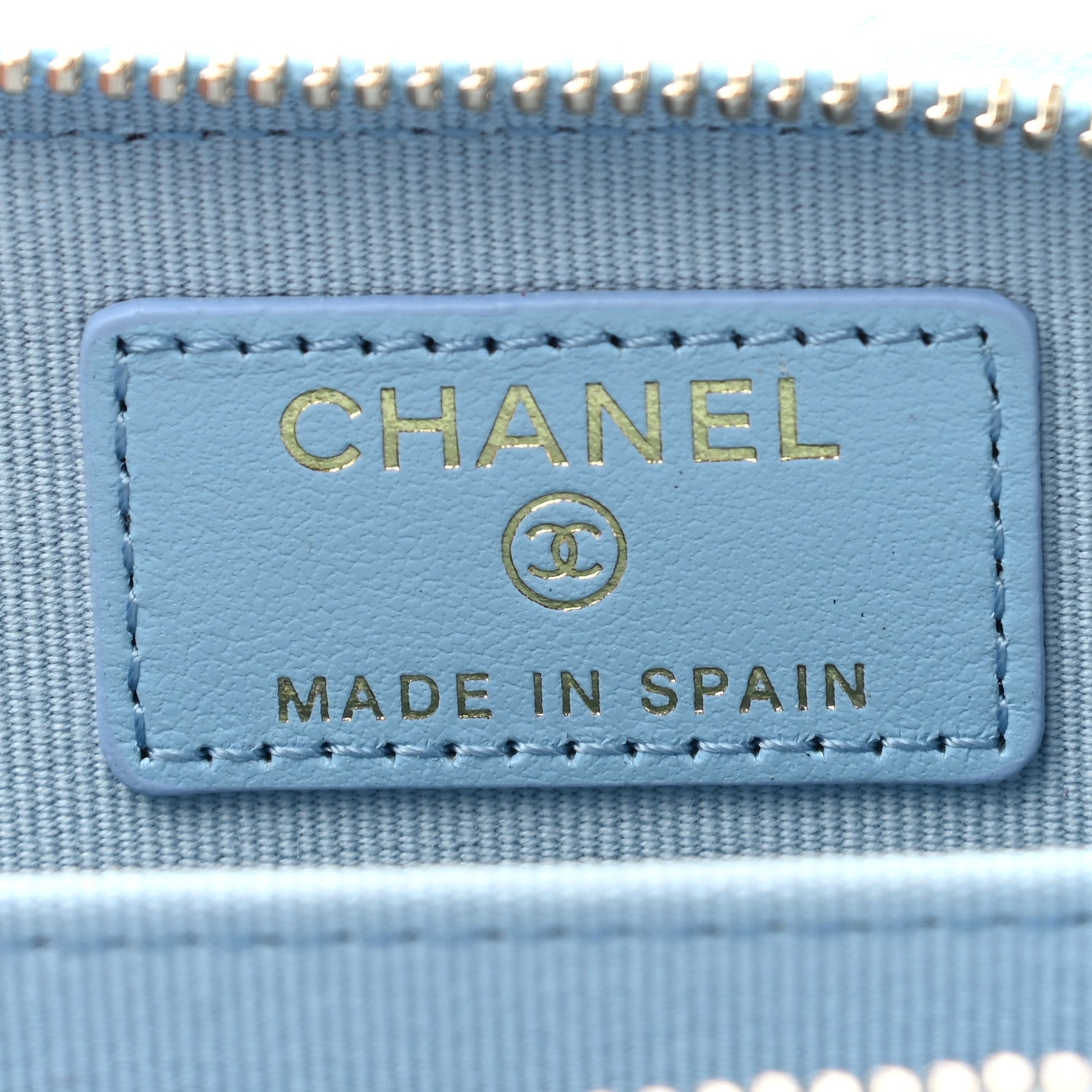 Chanel Lambskin Quilted Chanel 19 Vertical Zip Card Holder Wallet Light Blue 6 of 9