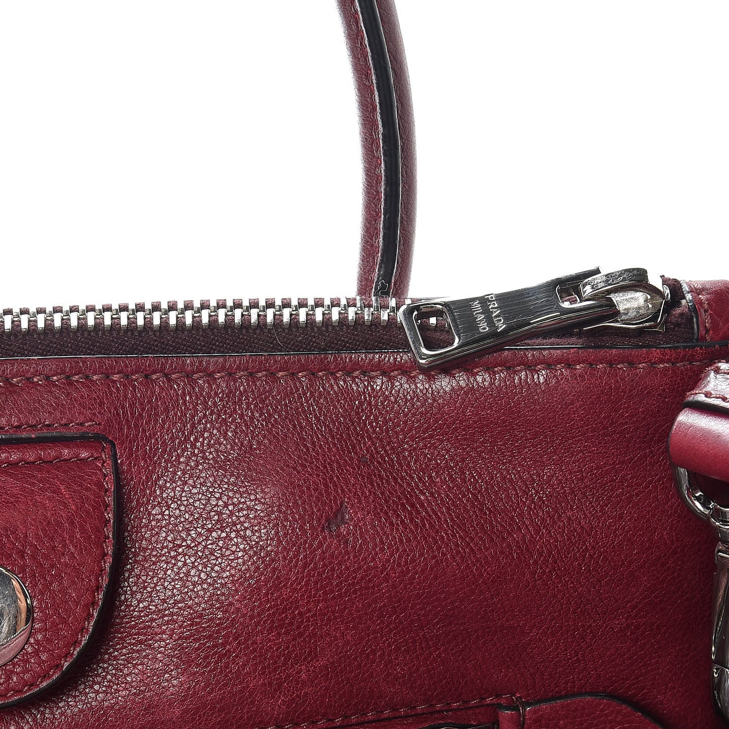 Glace Calfskin Twin Pocket Tote Fuxia