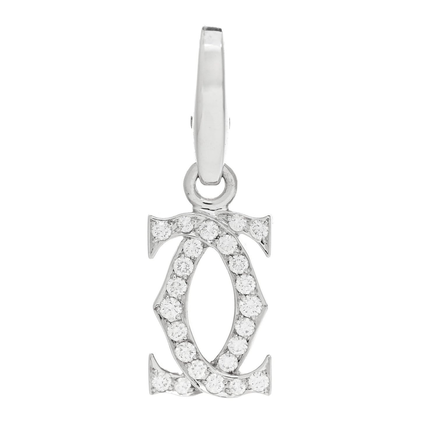 18K White Gold Diamond Logo Charm