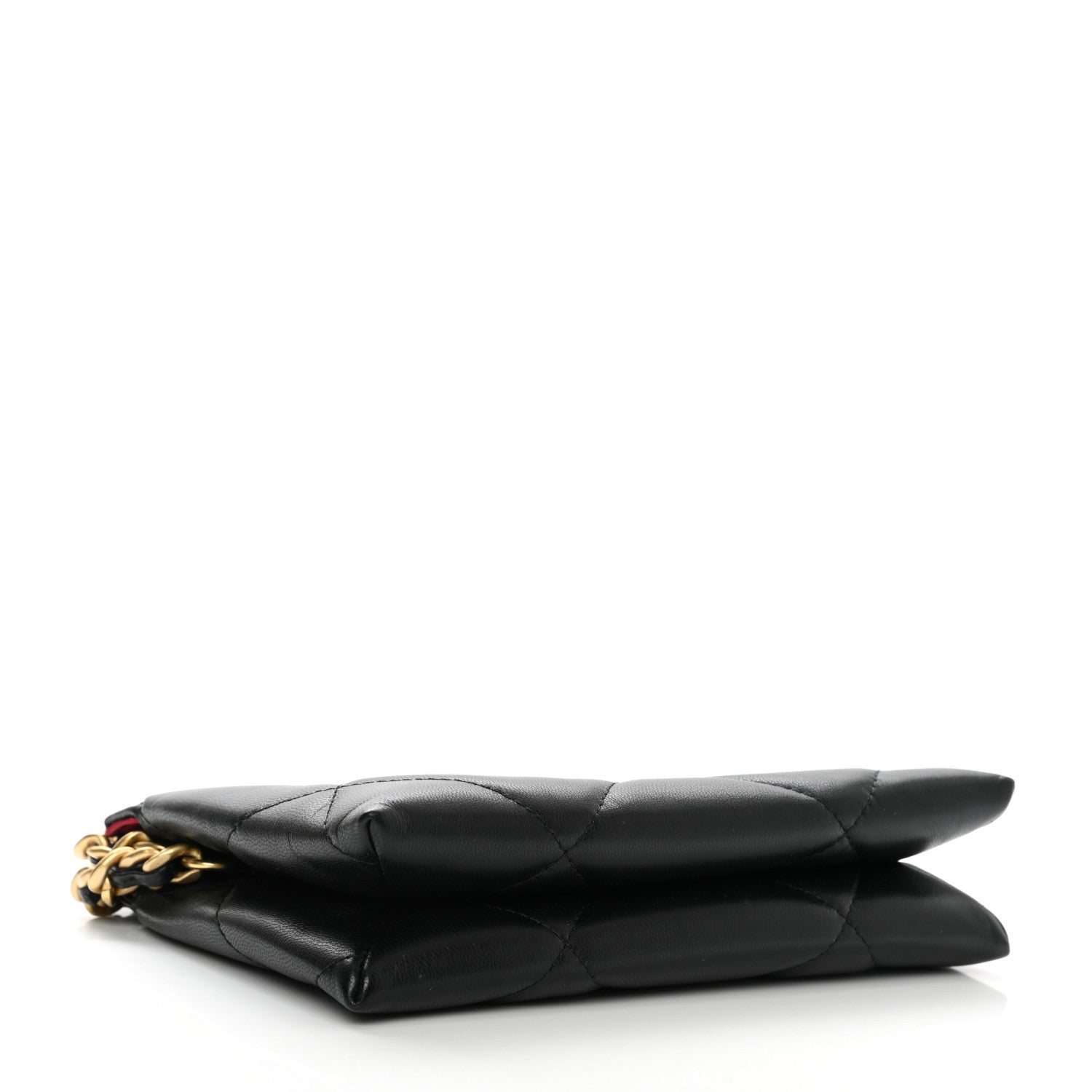 Chanel Shiny Goatskin Quilted Small Chanel 19 Pouch With Handle Black 5 of 9