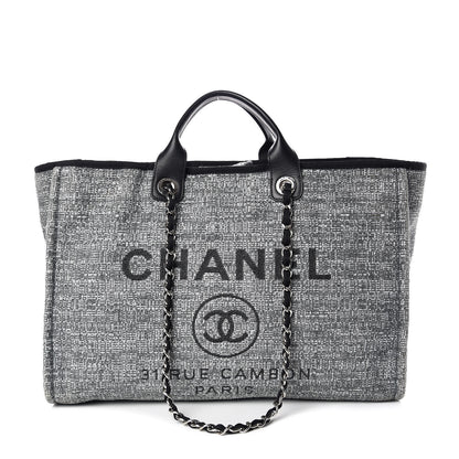 Chanel Canvas Large Deauville Tote Charcoal 1 of 9