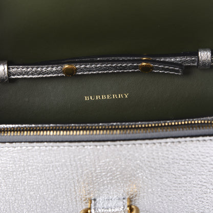 Burberry Metallic Hayes Goatskin D-Ring Mini Bag Silver 5 of 9