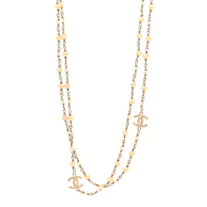 Chanel Pearl CC Multi Strand Long Necklace Gold 1 of 4