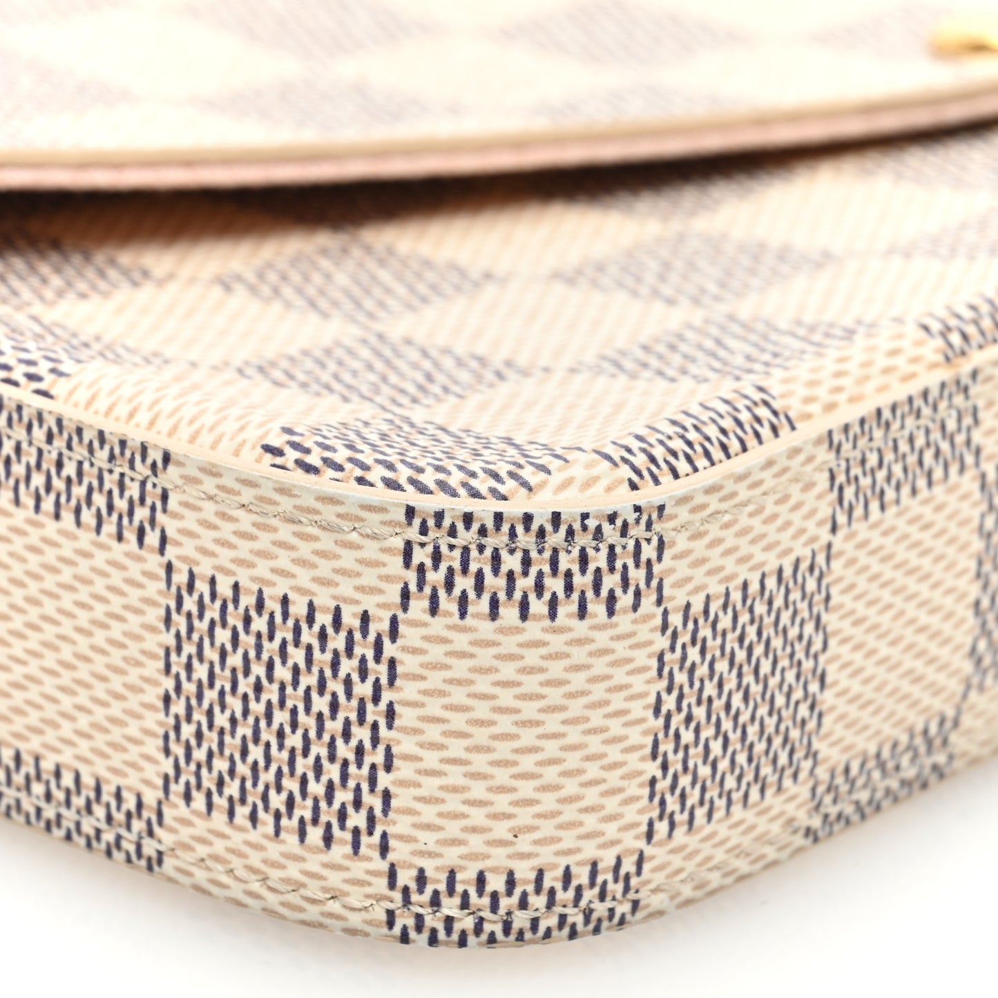 Damier Azur Pochette Felicie Chain Wallet Rose Ballerine