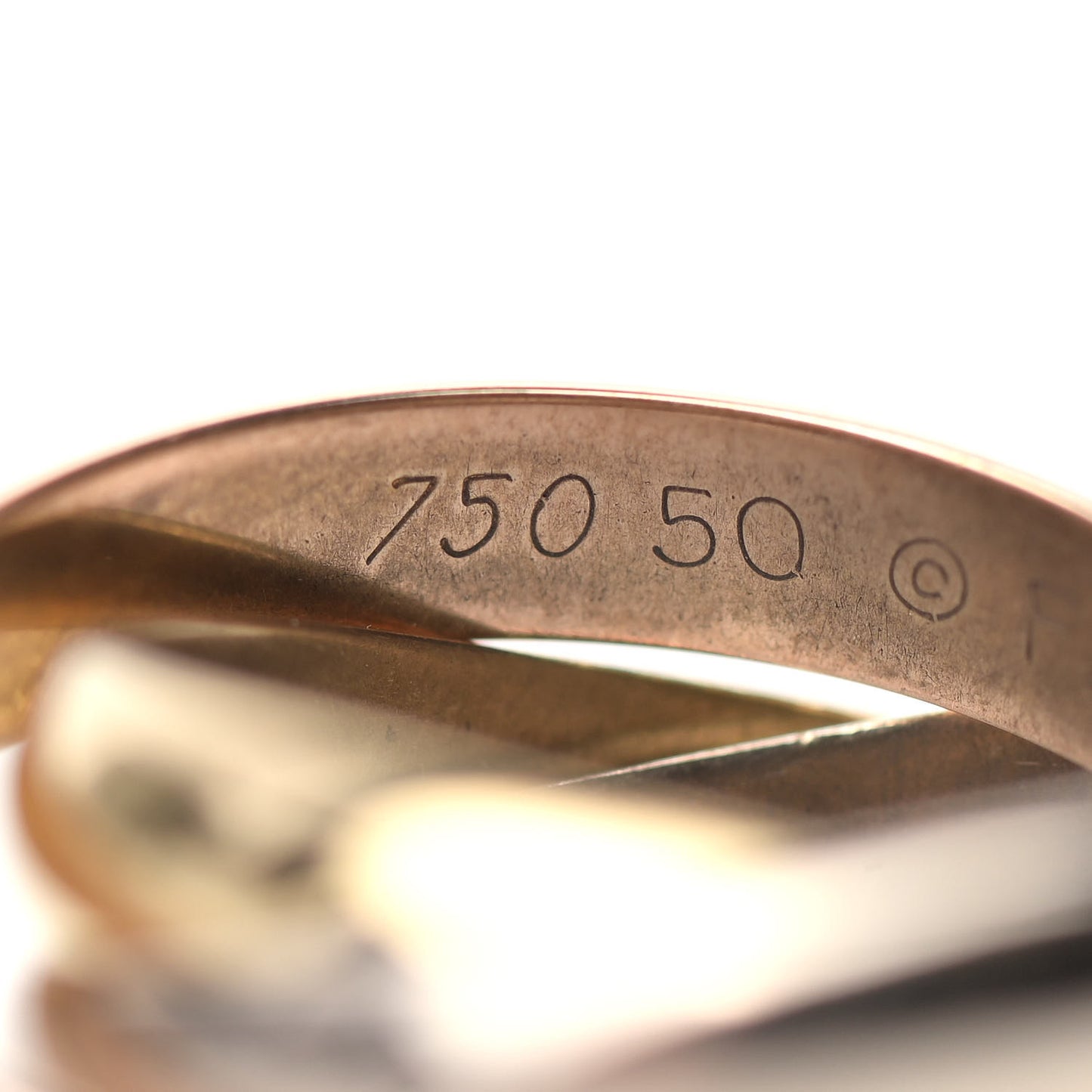 18K Pink Yellow White Gold Classic Trinity Ring 50 5.25