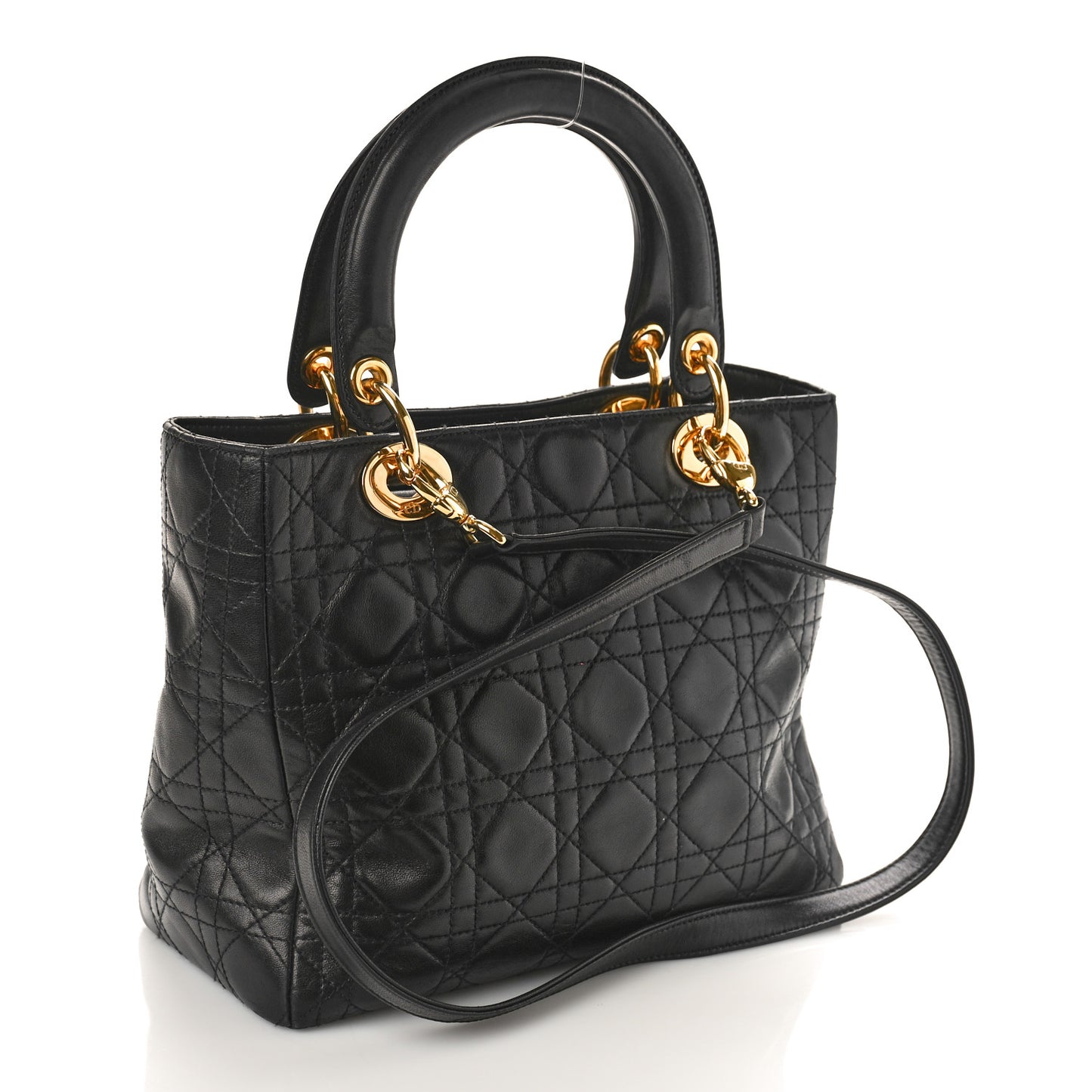 Lambskin Cannage Medium Lady Dior Black