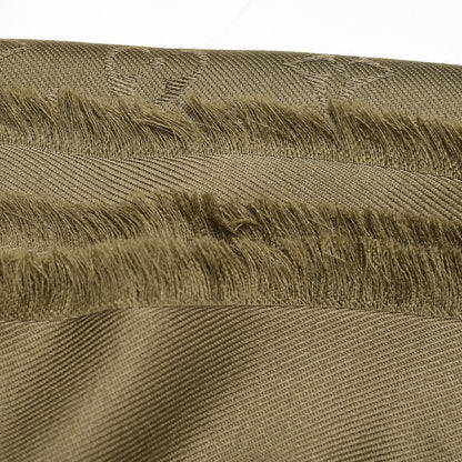 Louis Vuitton Silk Wool Monogram Shawl Kaki 5 of 6