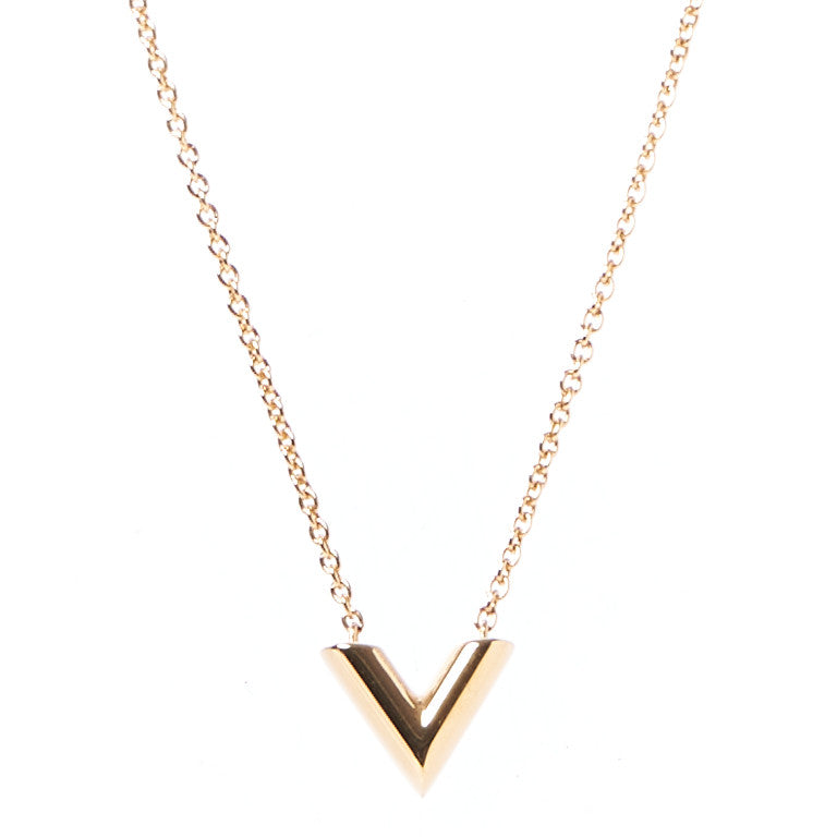 Louis Vuitton Essential V Necklace Gold 1 of 6