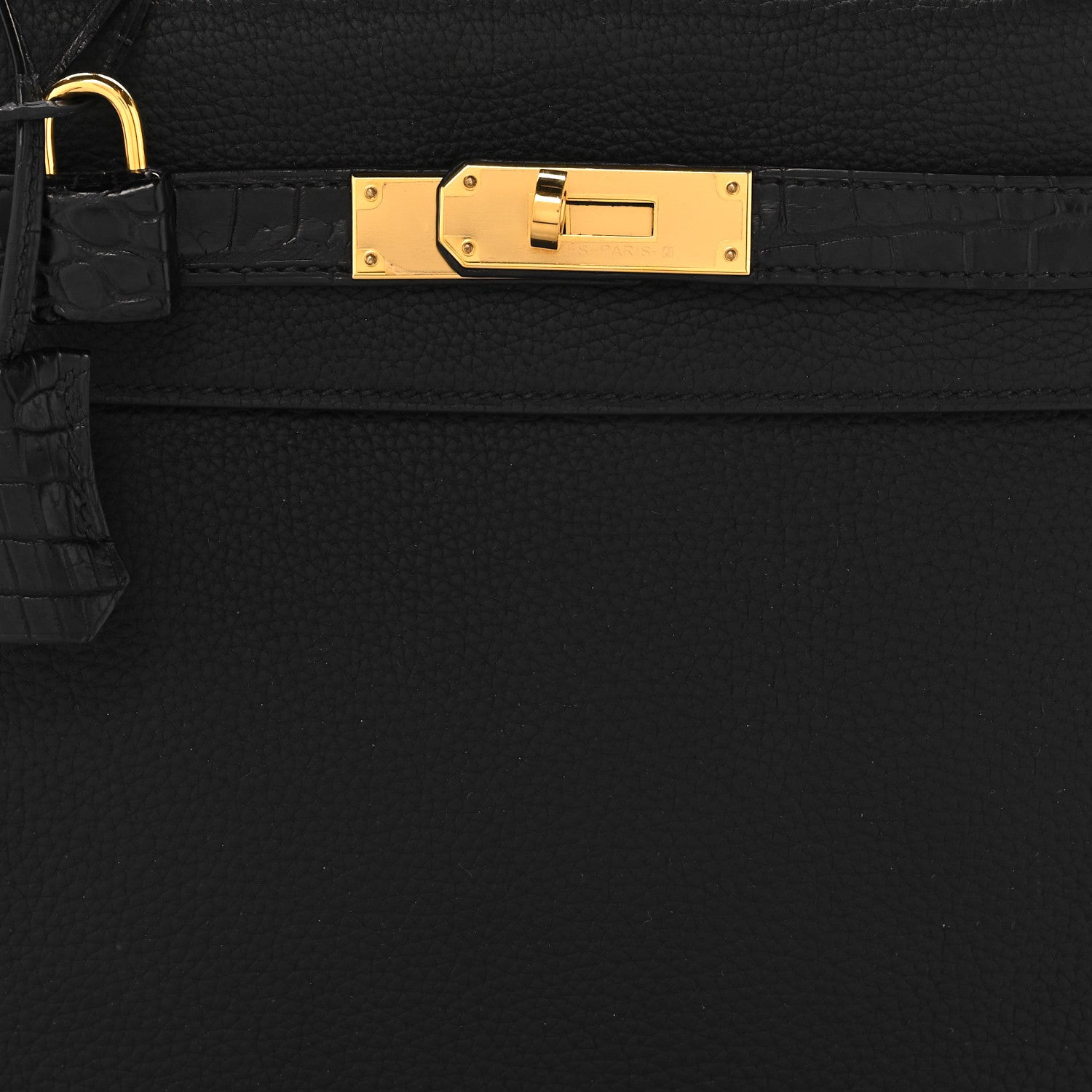 Hermes Togo Matte Porosus Crocodile Kelly Retourne Touch 28 Black 8 of 11