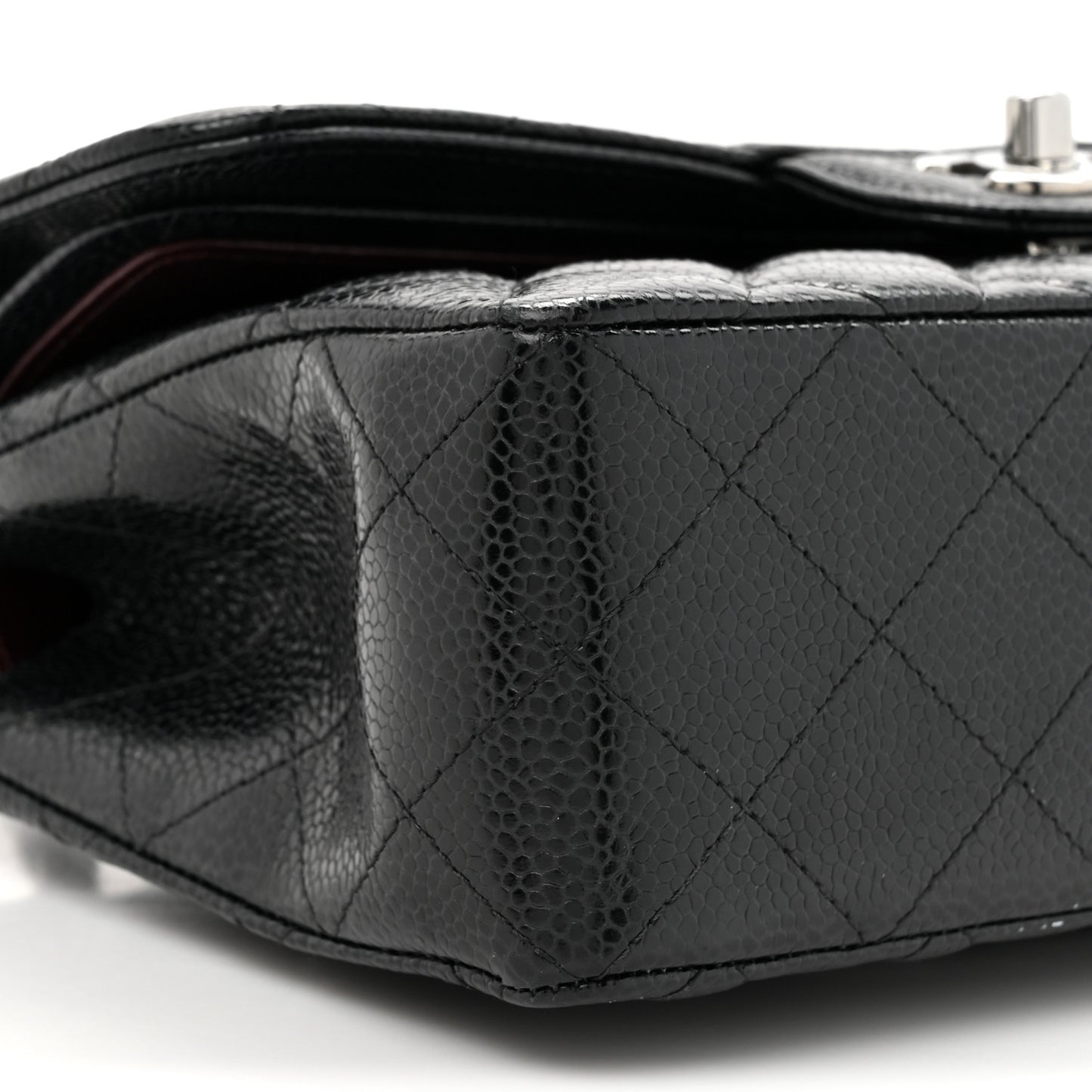 Caviar Quilted Small Double Flap Black