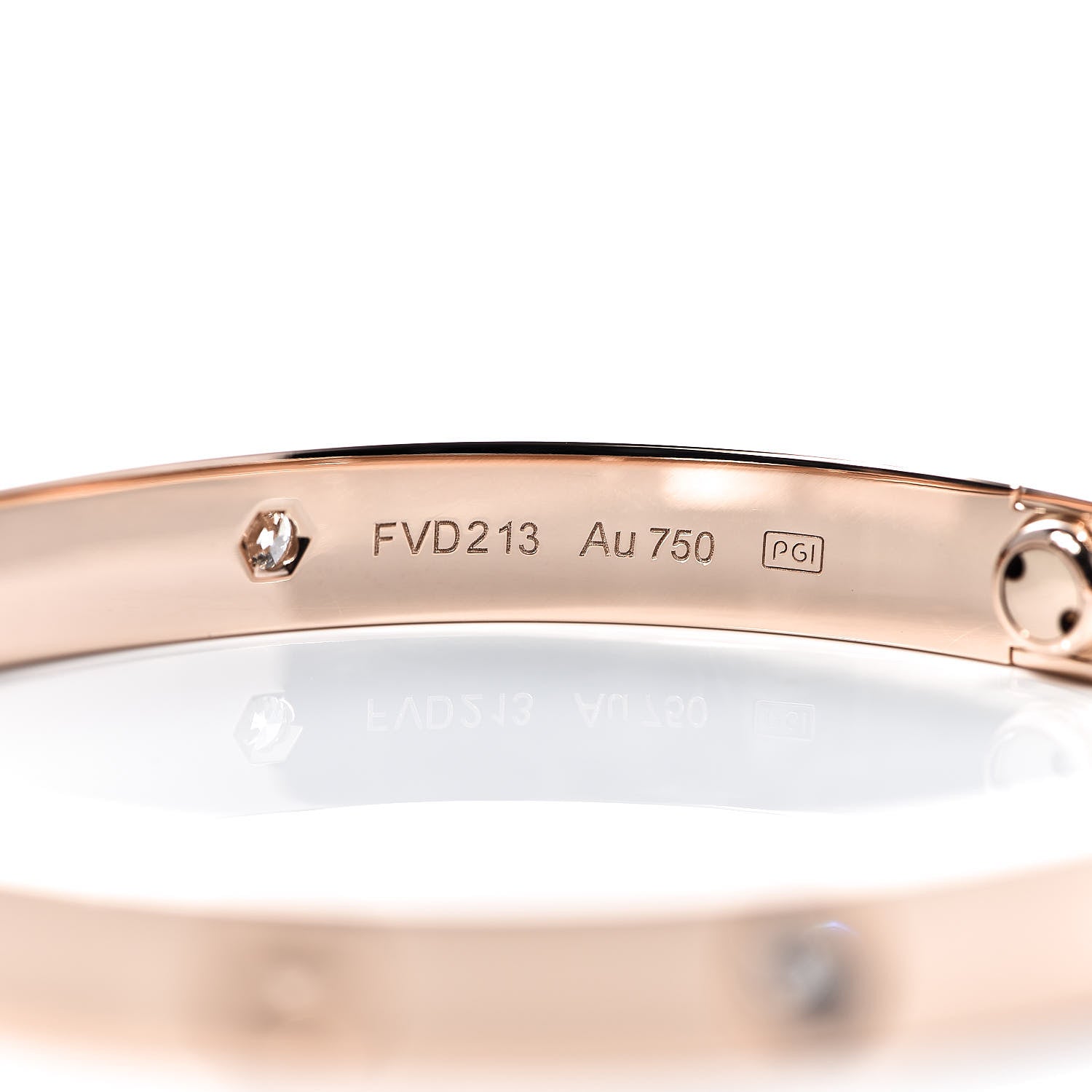 Cartier 18K Pink Gold 4 Diamond LOVE Bracelet 17 5 of 9