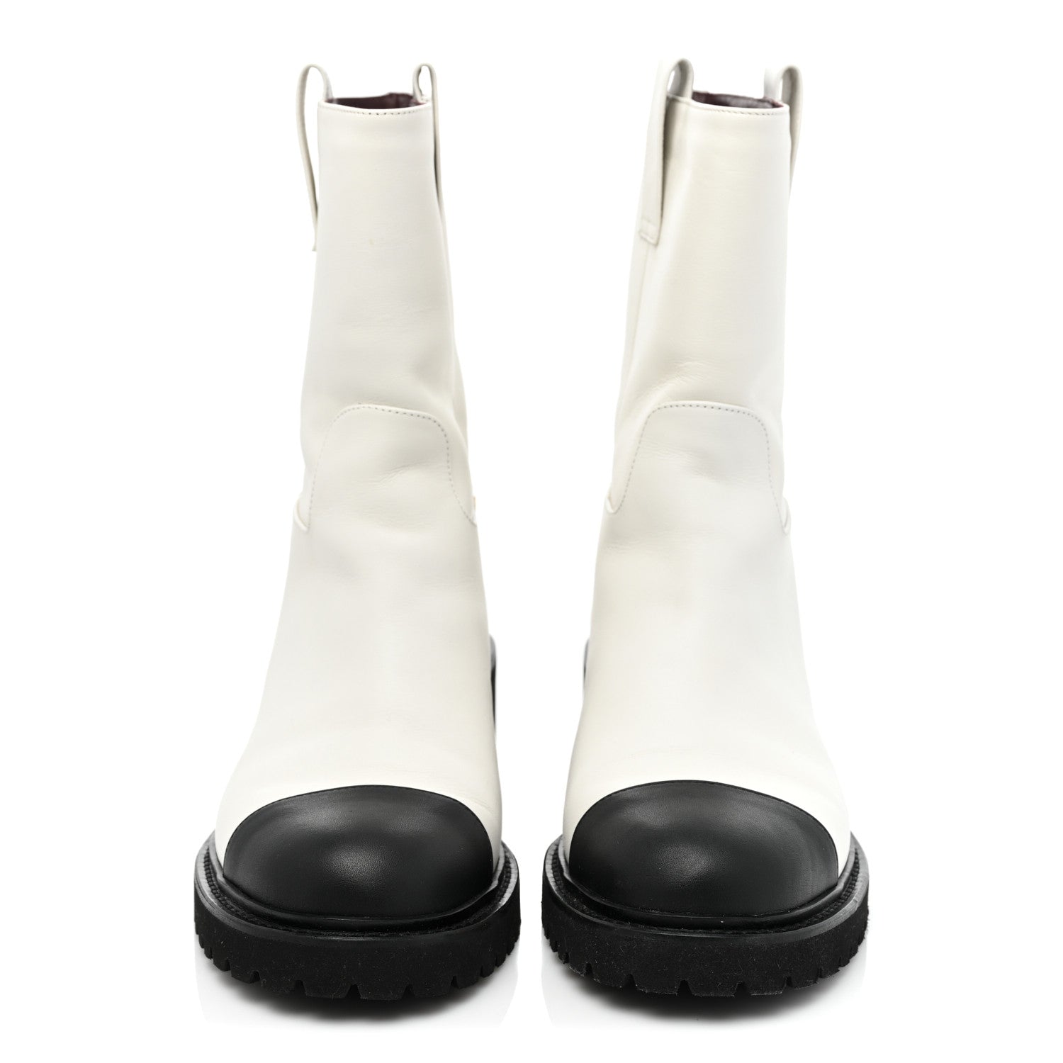 Chanel Calfskin CC Ankle Boots 38.5 White 2 of 10