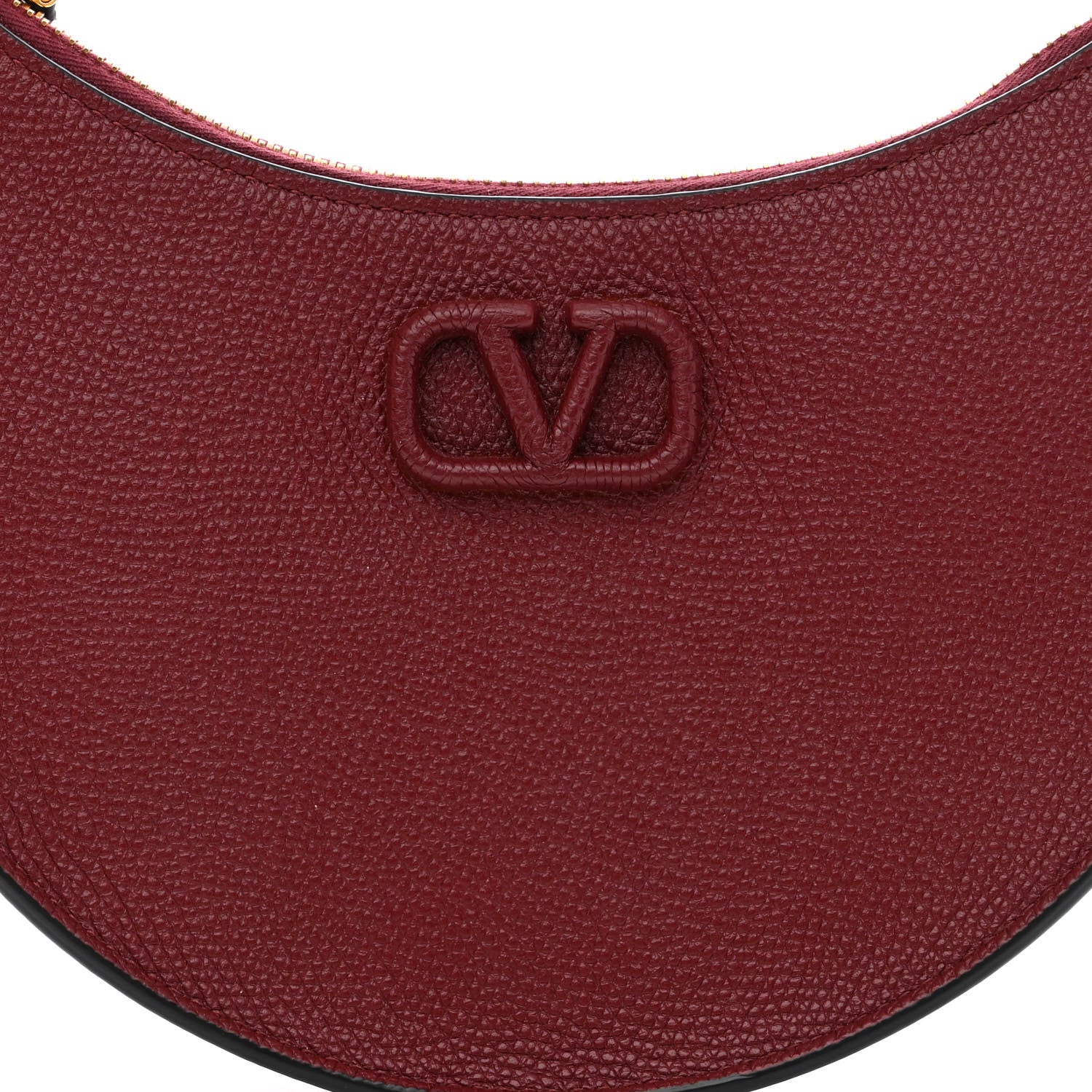Valentino Garavani Grainy Calfskin Mini Vlogo Hobo Cerise 7 of 10