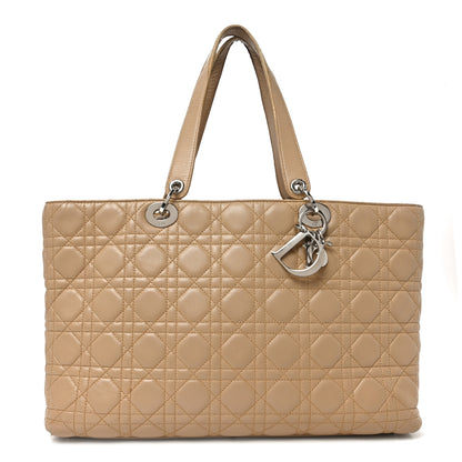 Christian Dior Lambskin Cannage Large Lady Dior Shopper Tote Beige 1 of 13
