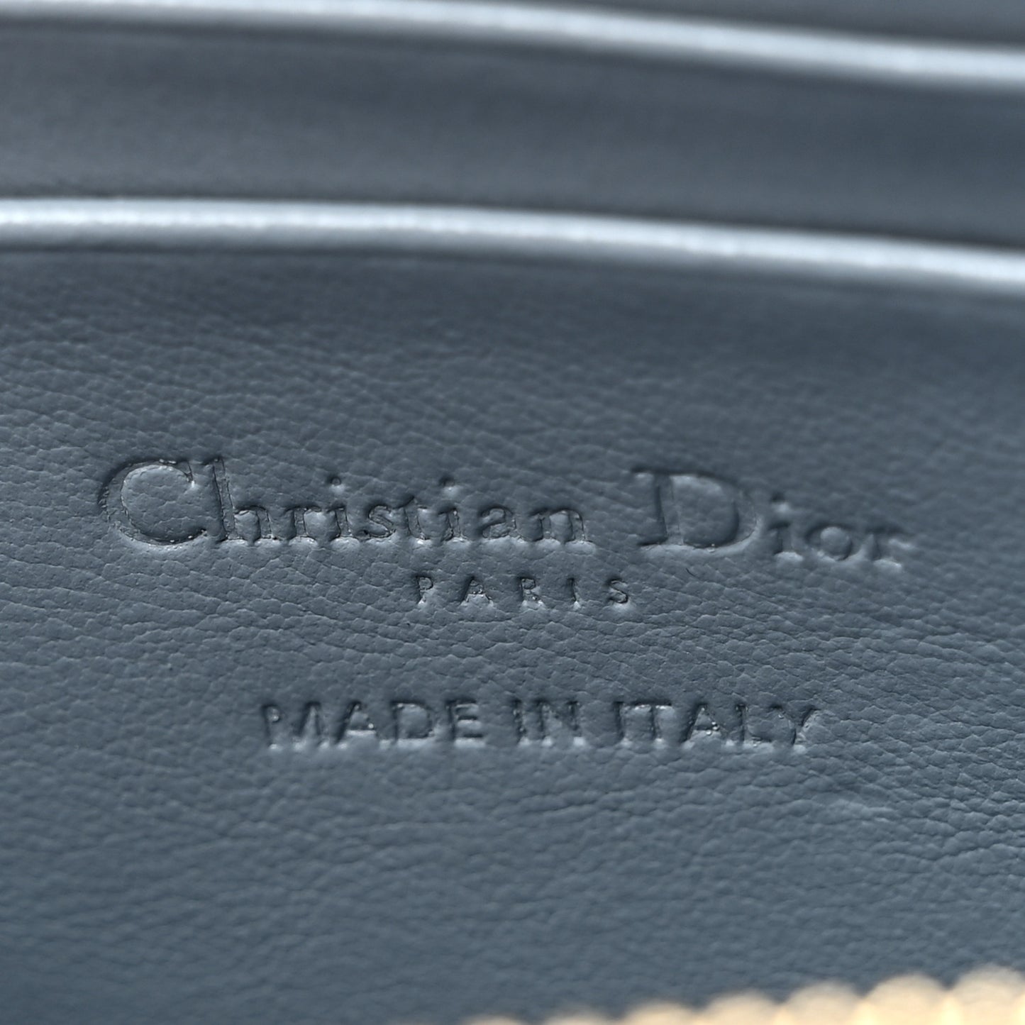 Patent Cannage Lady Dior Phone Holder Bracing Blue