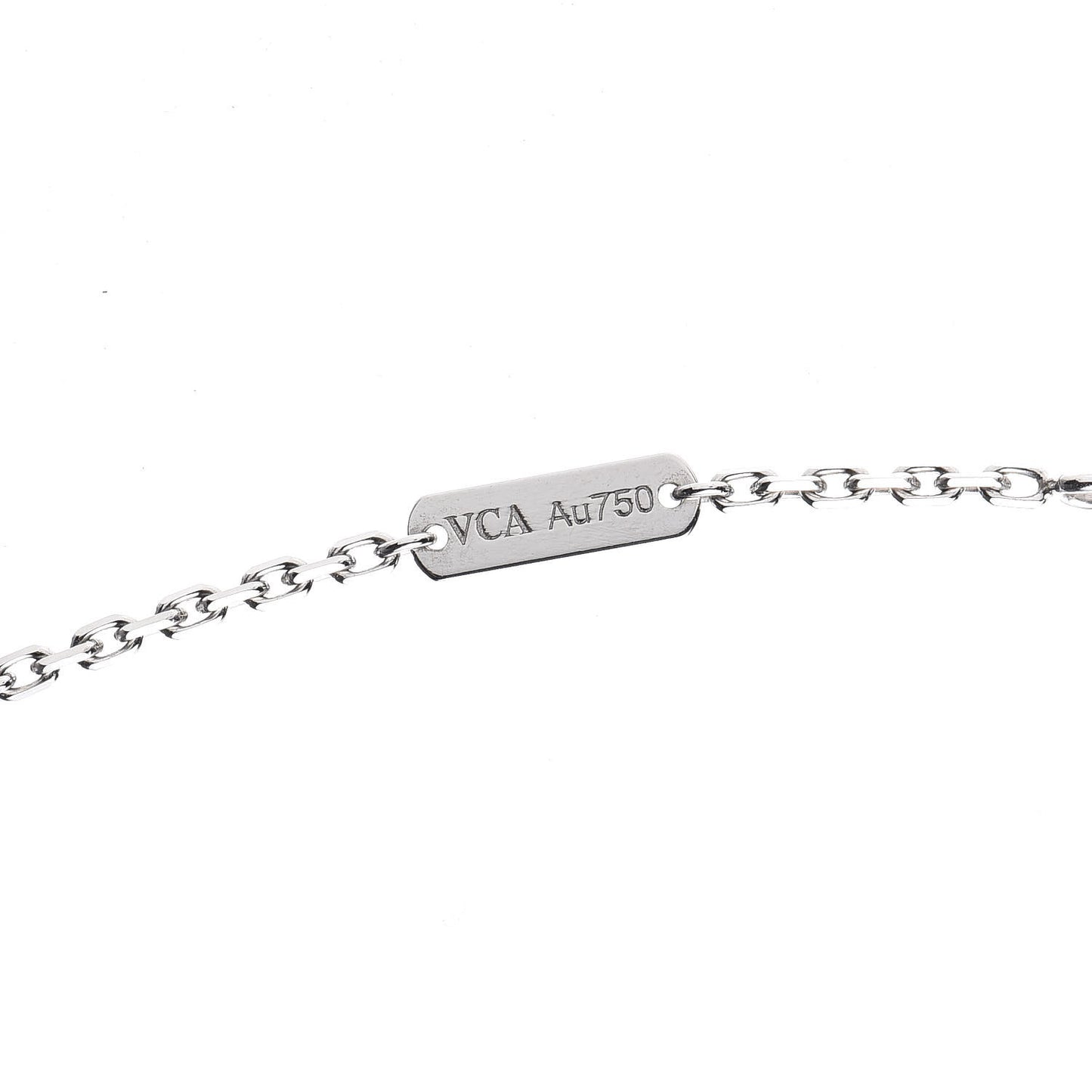 18K White Gold Black Onyx Magic Alhambra Pendant Necklace