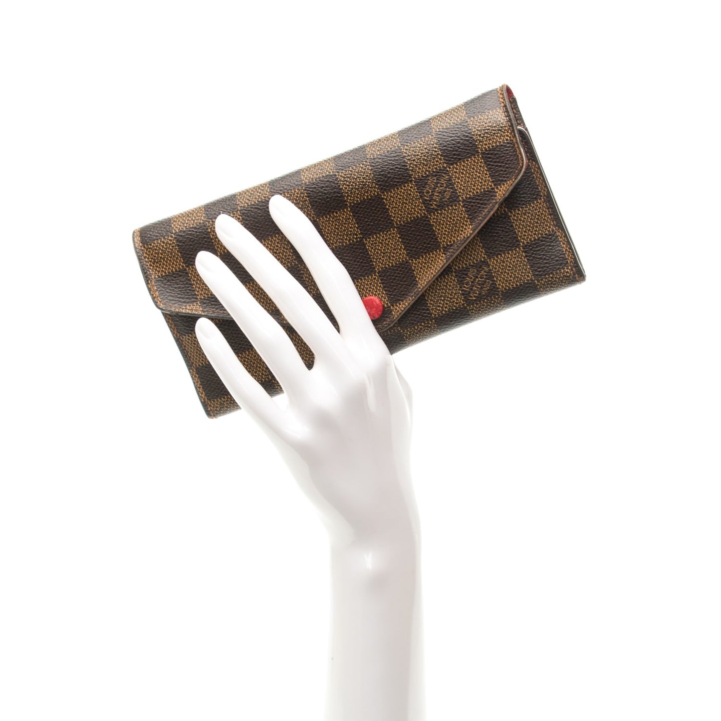 Damier Ebene Josephine Wallet Red