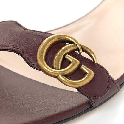 Gucci Lifford Calfskin GG Marmont Ankle Wrap Flat Sandals 39.5 Vintage Bordeaux 11 of 13