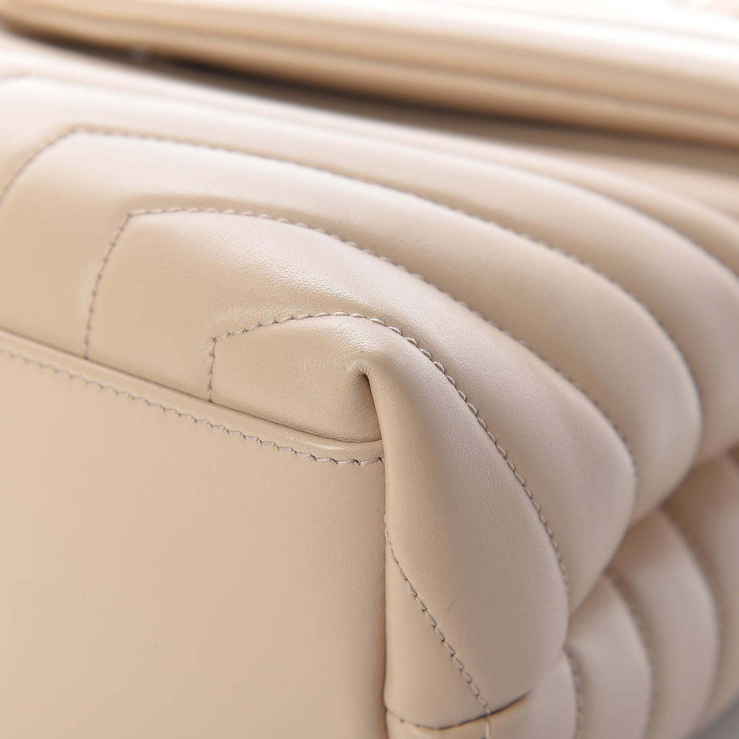 Calfskin Y Quilted Monogram Medium Loulou Chain Satchel Nude Powder