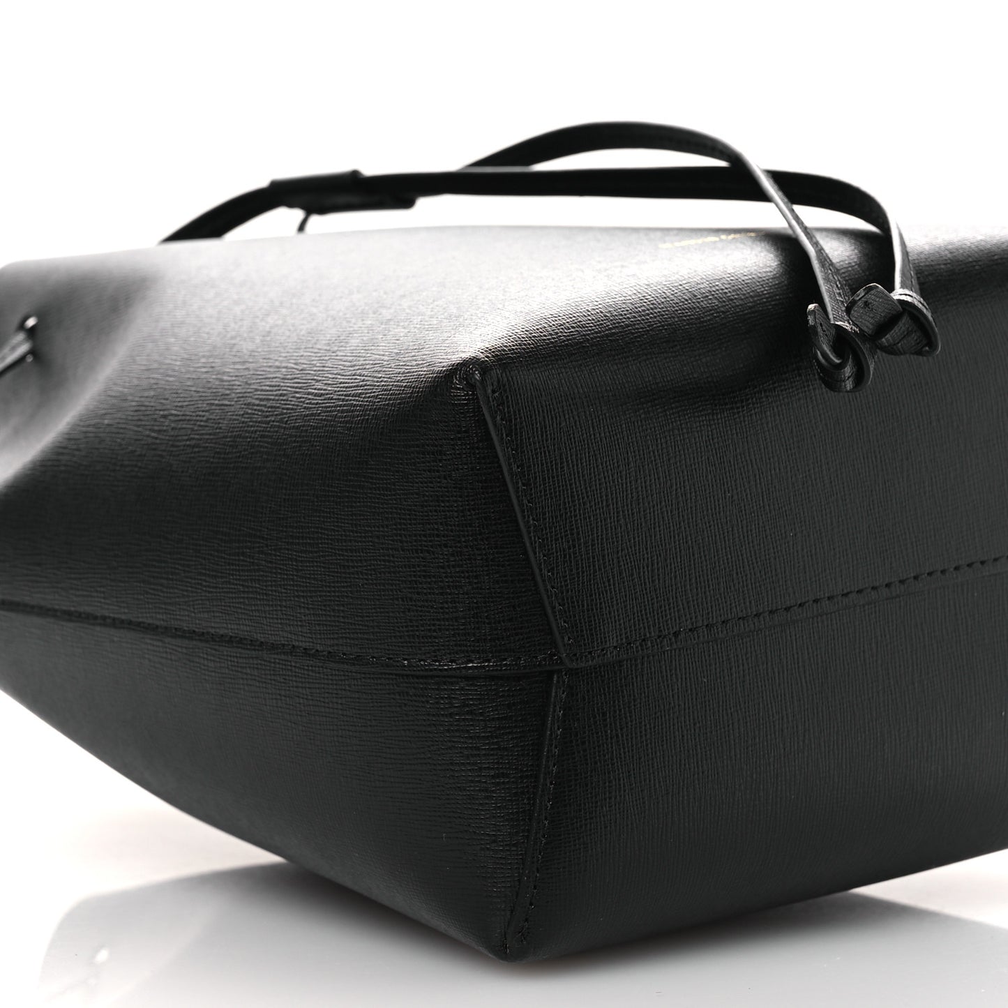 Calfskin Mini Bucket Bag Black Flamma