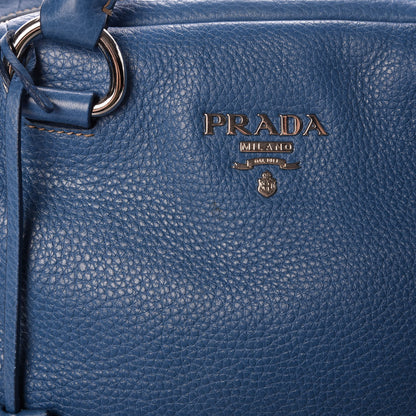 Prada Vitello Daino Dome Satchel Cobalto 8 of 15