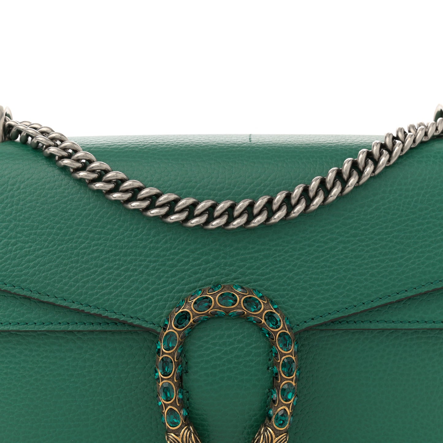 Pebbled Calfskin Small Dionysus Shoulder Bag Emerald
