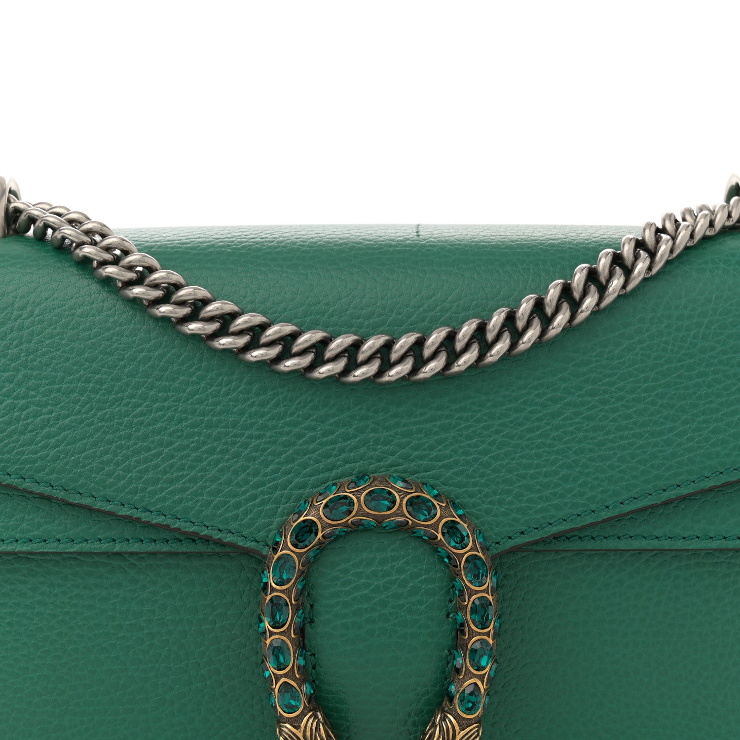 Gucci Pebbled Calfskin Small Dionysus Shoulder Bag Emerald 8 of 15