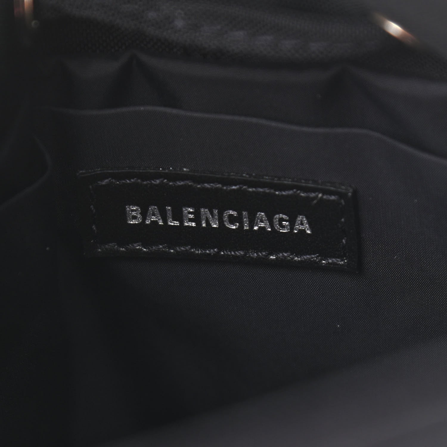Balenciaga Recycled Sport Nylon Logo Embroidered Wheel Drawstring Bucket Bag Black Pink 6 of 9