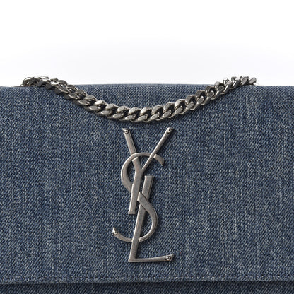 Saint Laurent Denim Small Classic Monogram Kate Satchel Blue 9 of 9
