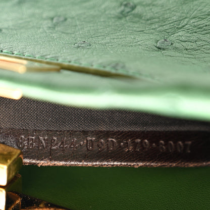 Fendi Ostrich Shiny Nappa Mini Peekaboo I SEE U Satchel Green 8 of 16