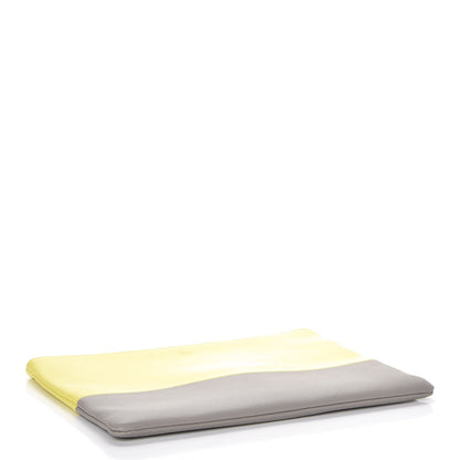 Celine Lambskin Bi-Color Solo Clutch Pouch Fluo Yellow Grey 4 of 8