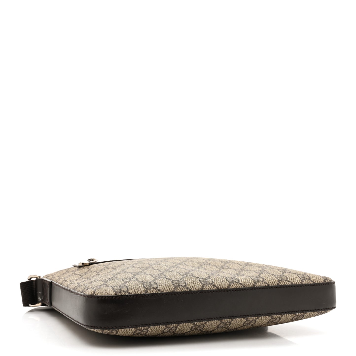 GG Supreme Monogram Medium Flat Messenger Bag Beige Brown