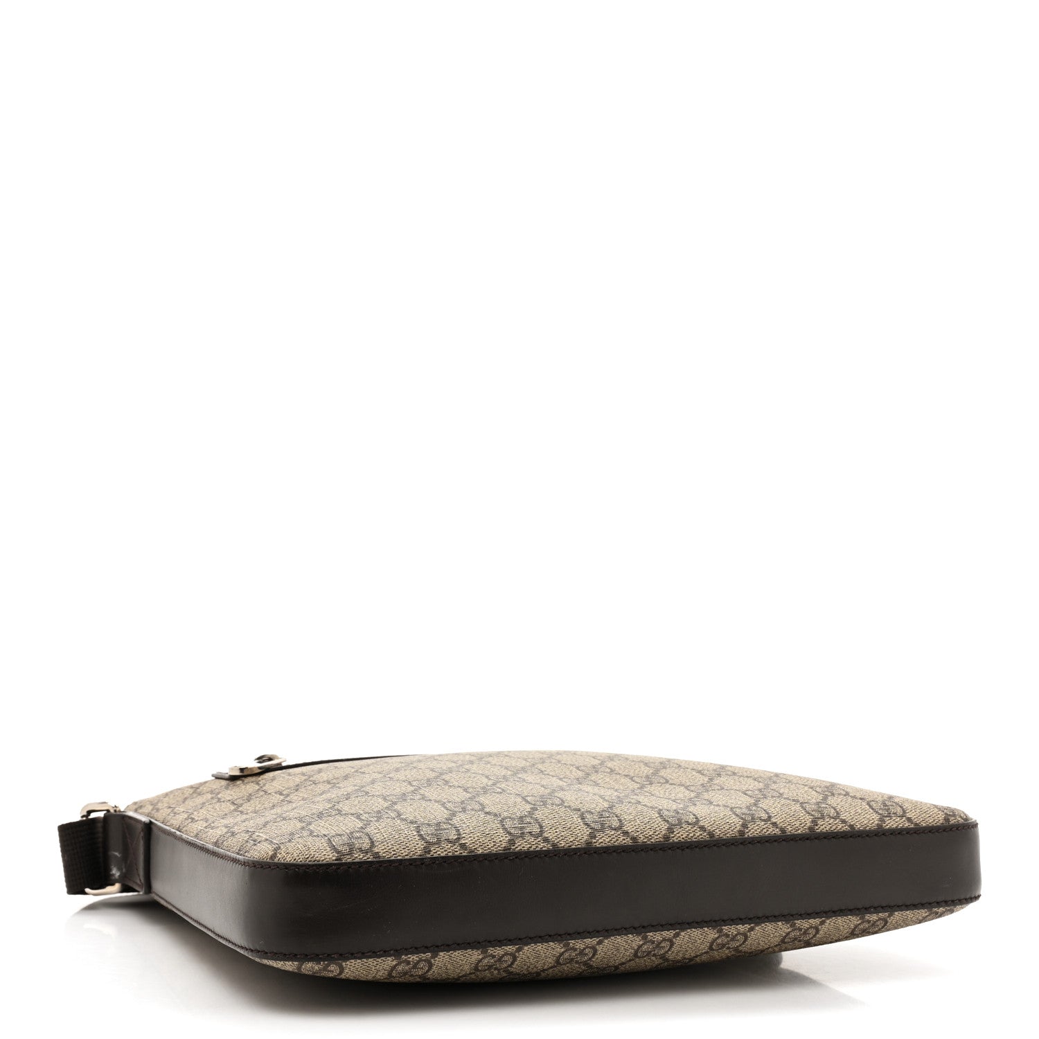 Gucci GG Supreme Monogram Medium Flat Messenger Bag Beige Brown 4 of 13