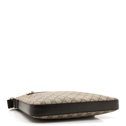 Gucci GG Supreme Monogram Medium Flat Messenger Bag Beige Brown 4 of 13