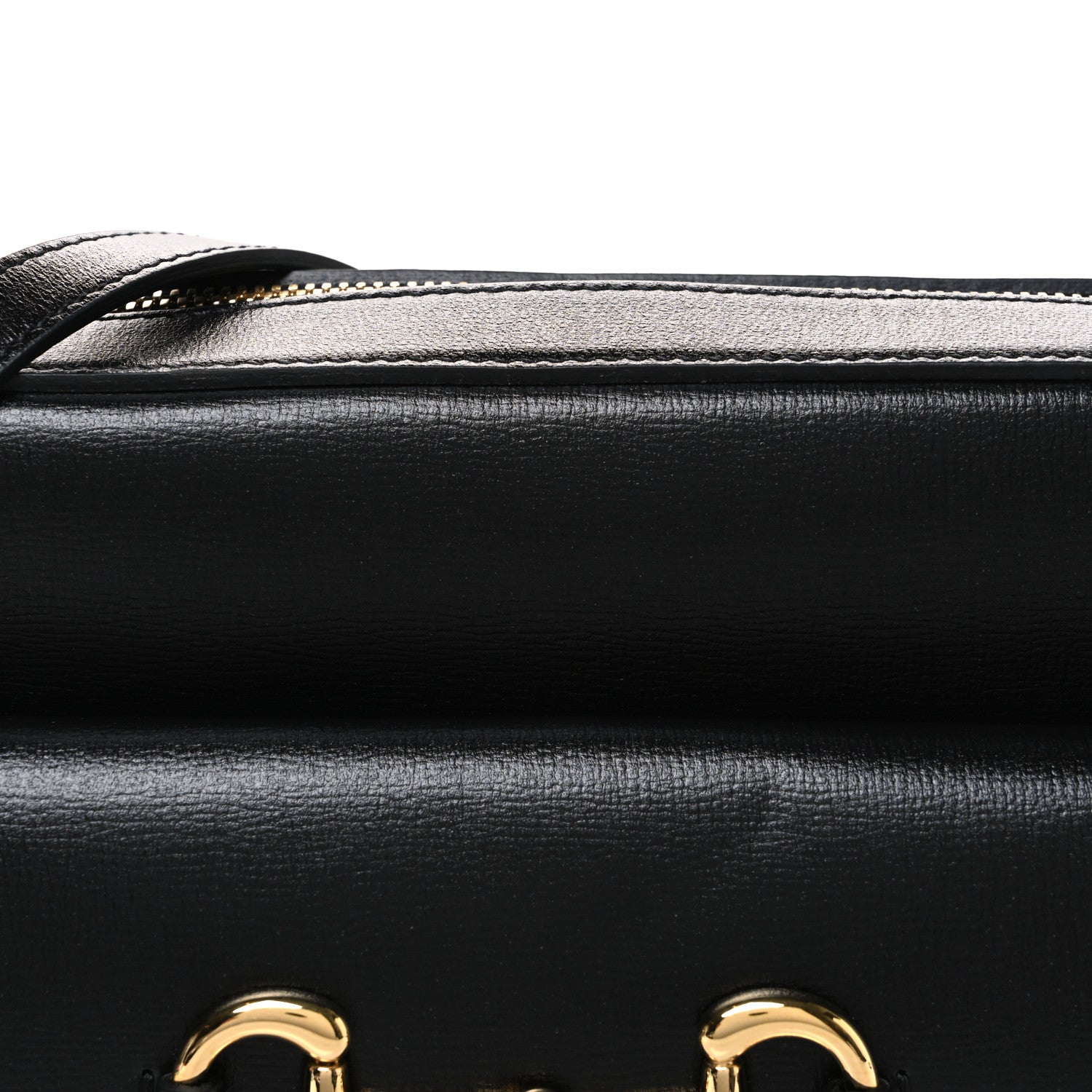 Gucci Textured Calfskin Small Horsebit 1955 Shoulder Bag Black 7 of 10