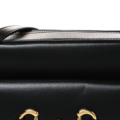 Gucci Textured Calfskin Small Horsebit 1955 Shoulder Bag Black 7 of 10